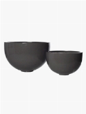 Fiberstone glossy grey bowl (2)  burobloemen