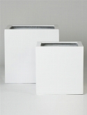 Foto van Fiberstone glossy white block (2) via burobloemen