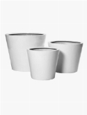 Fiberstone glossy white bucket (³)  burobloemen