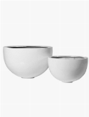Fiberstone glossy white bowl (2)  burobloemen