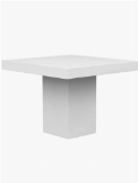 Foto van Fiberstone glossy white table (m) via burobloemen