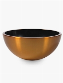 Aluminium bowl aluminium geborsteld gold-orange  burobloemen