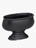 Pot & vaas flat vase matt black  burobloemen