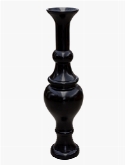 Foto van Pot & vaas middle belly vase black gloss via burobloemen