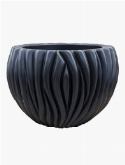 Foto van Pot & vaas vertical wave vase matt black via burobloemen