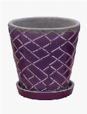 Foto van Indoor pottery planter lattice dusky orchid (with saucer) via burobloemen
