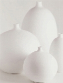 Indoor pottery vase oscar oval white  burobloemen