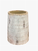 Foto van Indoor pottery pot textured -no rim distress white via burobloemen