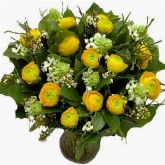 Gele bloemen voorjaarsboeket  burobloemen