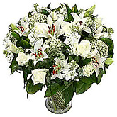 Luxe boeket van witte bloemen  burobloemen