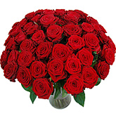 Foto van Rode rozen via burobloemen