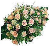 Foto van Klassiek roze bloemen rouwarrangement via burobloemen