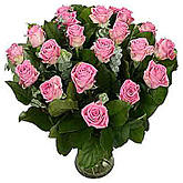 Bloemen boeket van roze rozen  burobloemen