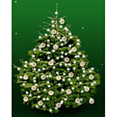 Kerstboom nordmann 150cm met kerstballen parelmoer glans  burobloemen