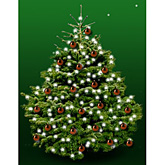 Kerstboom nordmann 175cm met kerstballen chocolade glans  burobloemen