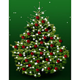 Kerstboom nordmann 175cm met kerstballen ossenbloedrood mat  burobloemen