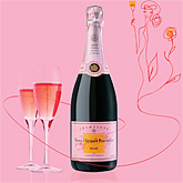 Veuve clicquot rose champagne sa 0,75ltr (prijs_per_fles_€53)  burobloemen